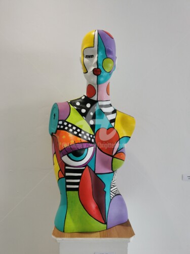 Sculpture titled "Is it love?" by Brigitte Dravet, Original Artwork, Acrylic Mounted on Metal