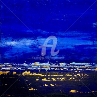 Картина под названием "midnight blue" - Brigitte Dravet, Подлинное произведение искусства, Акрил Установлен на Деревянная ра…