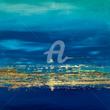 Pittura intitolato "Blue and light" da Brigitte Dravet, Opera d'arte originale, Acrilico Montato su Telaio per barella in le…