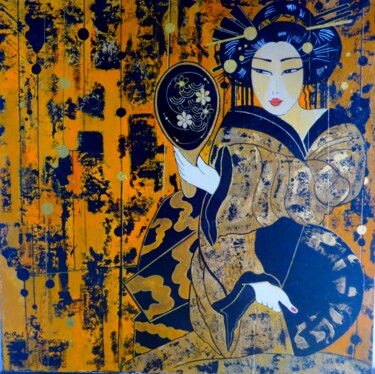 Painting titled "KAORI" by Brigitte Jeanneau Bonnet, Original Artwork, Acrylic Mounted on Wood Stretcher frame