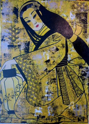 Картина под названием "Kiyo" - Brigitte Jeanneau Bonnet, Подлинное произведение искусства, Акрил Установлен на Деревянная ра…
