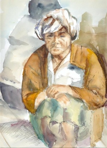 Peinture intitulée "souvenir de Birmanie" par Brigitte Klein, Œuvre d'art originale, Huile