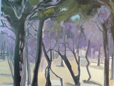 Painting titled "Forêt" by Brigitte Starckmann, Original Artwork, Oil