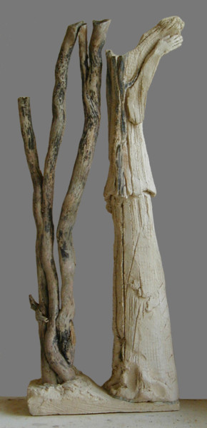 Sculpture titled "Timide / shy" by Brigitt Fleury, Original Artwork, Ceramics