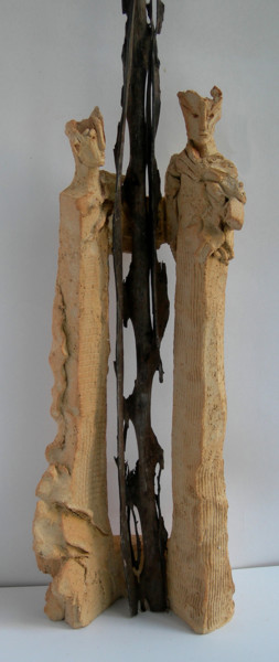 Sculpture intitulée "Les guetteurs / the…" par Brigitt Fleury, Œuvre d'art originale, Céramique
