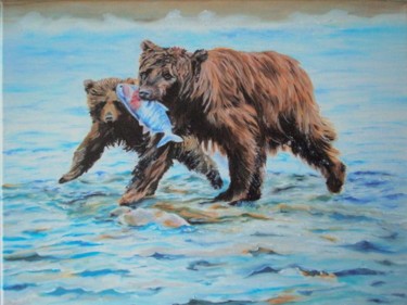 Painting titled "Bears" by Brigitte Kohlhepp, Original Artwork