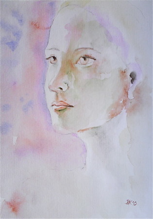 Malerei mit dem Titel "Portrait III" von Brigitte Kohlhepp, Original-Kunstwerk