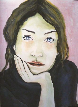 Malerei mit dem Titel "Portrait V" von Brigitte Kohlhepp, Original-Kunstwerk