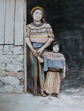 Painting titled "Indians" by Brigitte Kohlhepp, Original Artwork