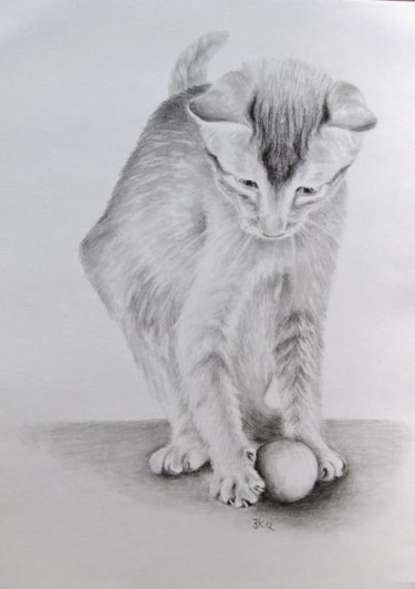 Malerei mit dem Titel "Cat III" von Brigitte Kohlhepp, Original-Kunstwerk
