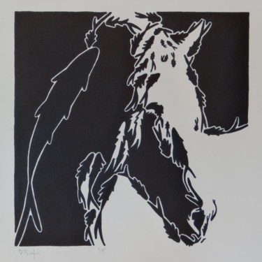 Dessin intitulée "Horse Closeup 1" par David Brigman, Œuvre d'art originale, Marqueur