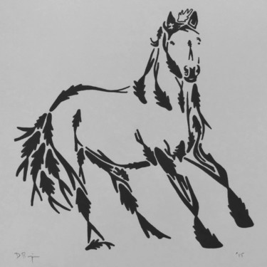 Tekening getiteld "stopping-horse.jpg" door David Brigman, Origineel Kunstwerk, Marker