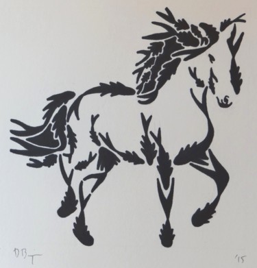 Dessin intitulée "trotting-horse.jpg" par David Brigman, Œuvre d'art originale, Marqueur