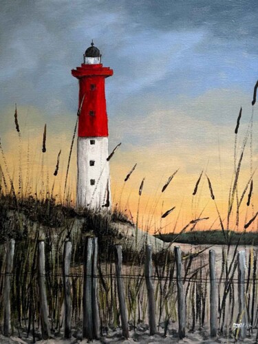 Painting titled "Phare Atlantique" by Brikha, Original Artwork, Acrylic