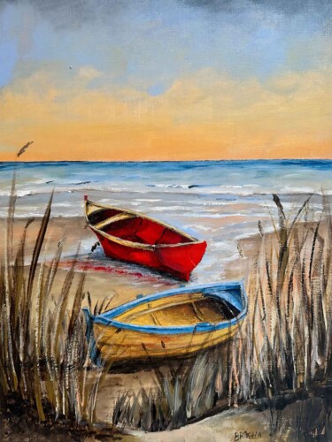 Pintura titulada "Barques" por Brikha, Obra de arte original, Acrílico