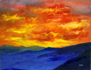 Malerei mit dem Titel "The Sun Rain" von Sergei Smv, Original-Kunstwerk, Öl