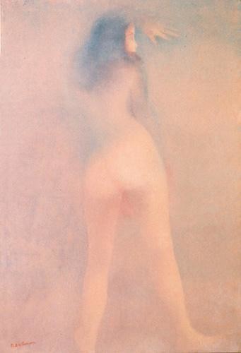Картина под названием "Brune rose" - Marthe Brilman, Подлинное произведение искусства, Масло