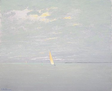 Peinture intitulée "Ciel de pluie en Br…" par Marthe Brilman, Œuvre d'art originale, Huile
