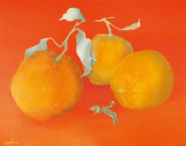 Pittura intitolato "Les oranges amères" da Marthe Brilman, Opera d'arte originale, Olio