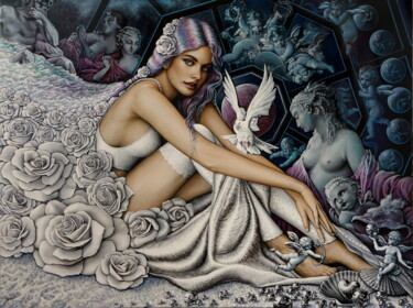 NAISSANCE D'APHRODITE Peinture intitulée "NAISSANCE D'APHRODI…" par Jean-Jacques Briquet, Œuvre d'art originale, Acrylique
