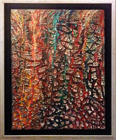Pintura titulada "Ecorce en feu" por Jean-Jacques Briquet, Obra de arte original, Oleo