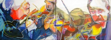 Peinture intitulée "les-violonistes-1et…" par Jean-Marc Bristhuille, Œuvre d'art originale
