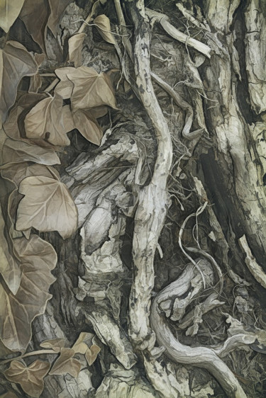 Fotografia intitolato "Branches and Leaves." da Dave English, Opera d'arte originale, Fotografia manipolata