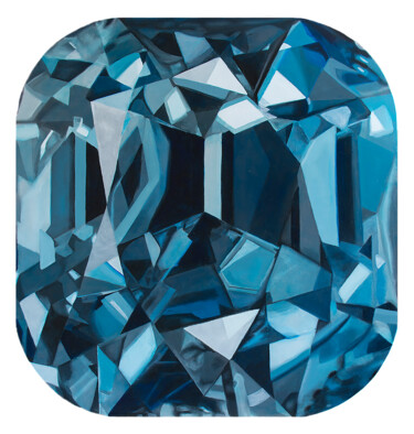 Painting titled "Blue Cushion Diamond" by Brittany Ellis, Original Artwork, Oil
