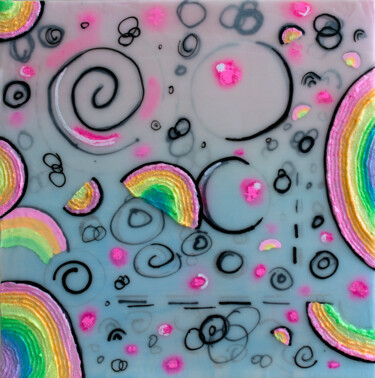 Pintura titulada "Rainbow Love" por Brittany Ellis, Obra de arte original, Acrílico