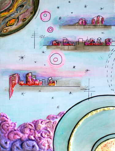 Картина под названием "Main Line City Prot…" - Brittany Ellis, Подлинное произведение искусства, Акрил