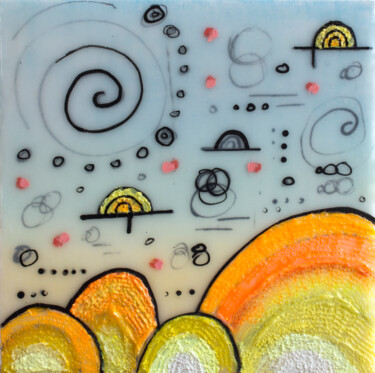 Картина под названием "Sherbert Sunset" - Brittany Ellis, Подлинное произведение искусства, Акрил