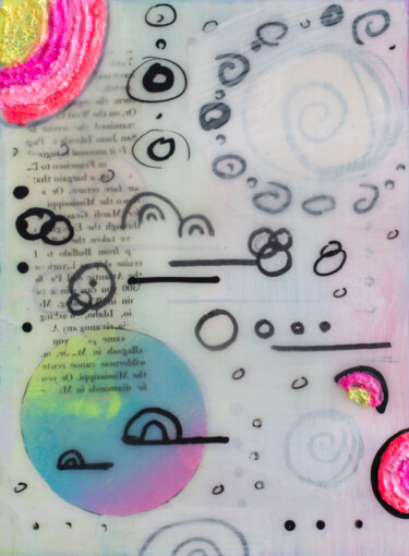 Картина под названием "Cosmic Rainbows" - Brittany Ellis, Подлинное произведение искусства, Мел