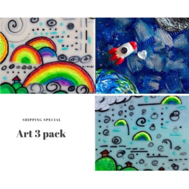 Painting titled "Art 3 pack" by Brittany Ellis, Original Artwork, Acrylic