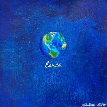Pintura intitulada "Planet Earth Illust…" por Brittany Ellis, Obras de arte originais, Acrílico