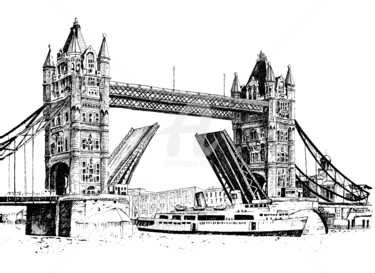 Drawing titled "Tower bridge of Lon…" by Franko Brkac, Original Artwork, Other