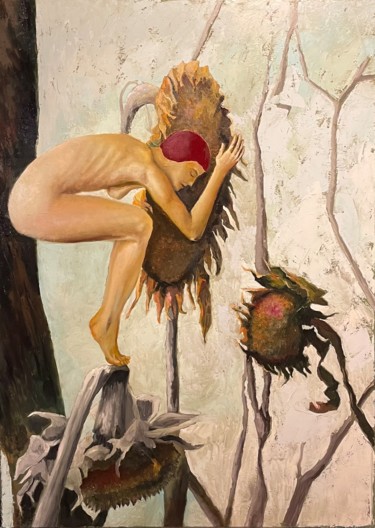 Pintura intitulada "Jump" por Razvan Burnete, Obras de arte originais, Óleo
