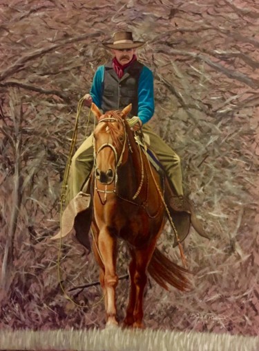 Painting titled ""Out of the bush"" by Brock Holbrook, Original Artwork, Oil