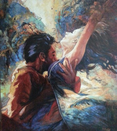 Peinture intitulée "La dance des amants" par Serge Broeders, Œuvre d'art originale