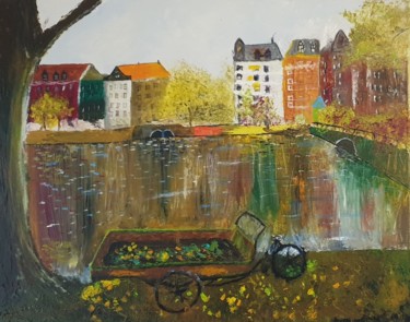 Painting titled "Early autumn in Ams…" by Artyukh, Original Artwork, Oil