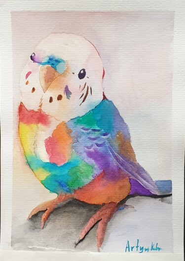 Painting titled "Parrot" by Artyukh, Original Artwork, Watercolor