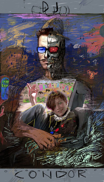 Картина под названием "DJ Condor digital m…" - Bromden, Подлинное произведение искусства, Цифровая живопись