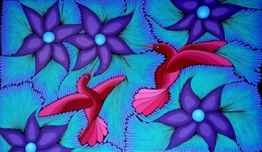 Peinture intitulée "Spirit Dancers" par Brona Wingell, Œuvre d'art originale, Acrylique