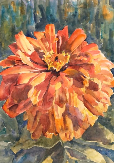 Картина под названием "End of Summer Blooms" - Bronwen Jones, Подлинное произведение искусства, Акварель