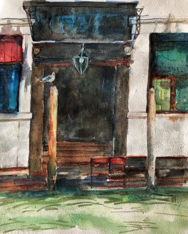 Painting titled "Waiting for the nex…" by Bronwen Jones, Original Artwork, Watercolor