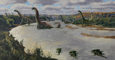 Painting titled "the great migration" by Сергей Крупкин, Original Artwork, Oil