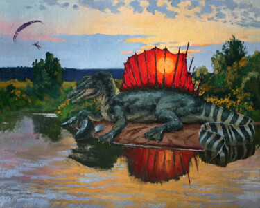 Painting titled "The mysterious Spin…" by Сергей Крупкин, Original Artwork, Oil