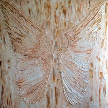 Peinture intitulée "BECOMING AN ANGEL" par Brooke Major, Œuvre d'art originale, Huile Monté sur Châssis en bois