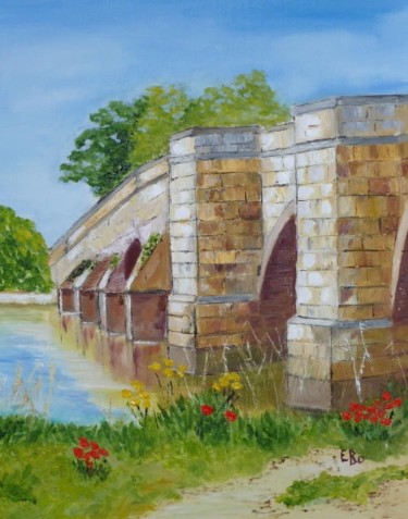 Peinture intitulée "pont de puente fite…" par Evelyne Broquin-Decorte, Œuvre d'art originale