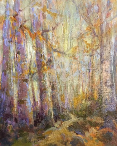 Painting titled "golden glow" by B.Rossitto, Original Artwork, Oil