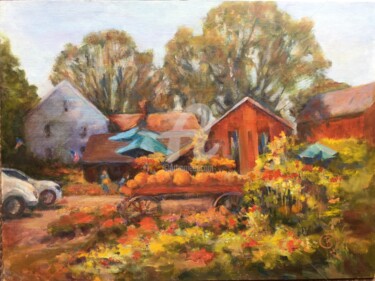 Painting titled "The Family Farm (Gu…" by B.Rossitto, Original Artwork, Oil Mounted on Wood Panel